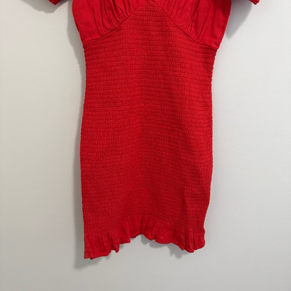 Free People NWT Red Bodycon Ruched Mini Dress - Picture 7 of 7